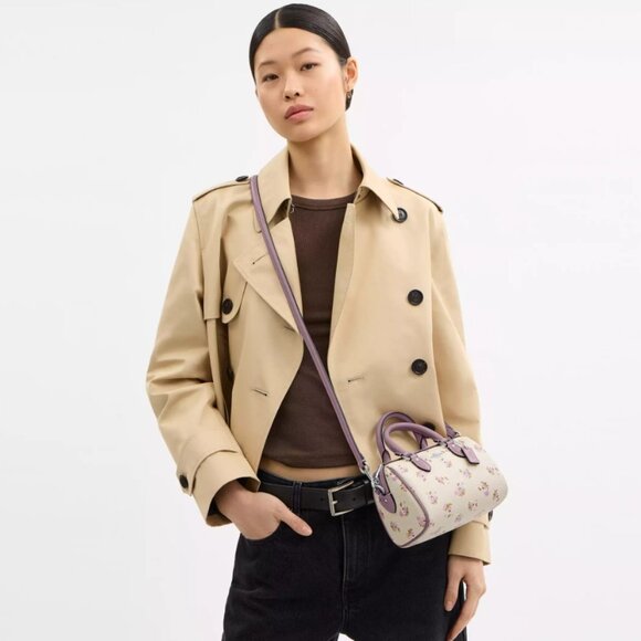 Coach Mini Rowan Crossbody Bag With Floral Print CAL69 - Picture 3 of 15